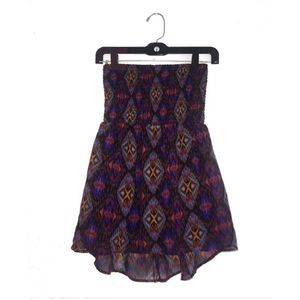 strapless multicolored summer blouse